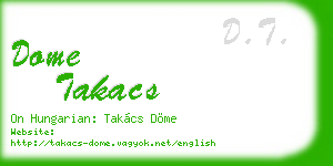 dome takacs business card